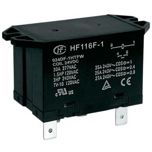 Hongfa Europe GMBH Výkonové relé SPST Montáž na přírubu 30 A 24 V dc HF116F-1