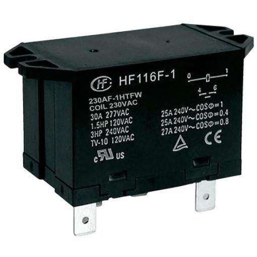 Hongfa Europe GMBH Výkonové relé SPST Montáž na přírubu 30 A 230 V ac HF116F-1