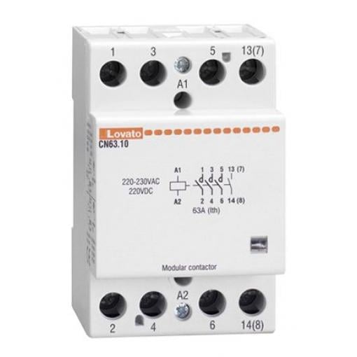 Lovato 1 NO Stykač napětí ve vinutí 230V ac 4pólový 30 A 4kV ac 7.5 kW s 4 NO kontakty 230V ac Řízení motoru, rozsah: CN