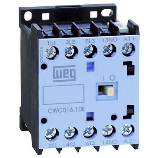 WEG 1 NC Stykač napětí ve vinutí 110V ac 3pólový 12 A 690V ac 5.5 kW s 3 NO kontakty 110V ac Řízení motoru, rozsah: CWC
