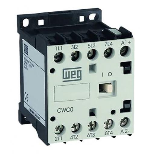 WEG Stykač napětí ve vinutí 24V dc 4pólový 7 A 690V ac 3.7 kW s 2 NO/2 NC kontakty 24V dc Řízení motoru, rozsah: CWC