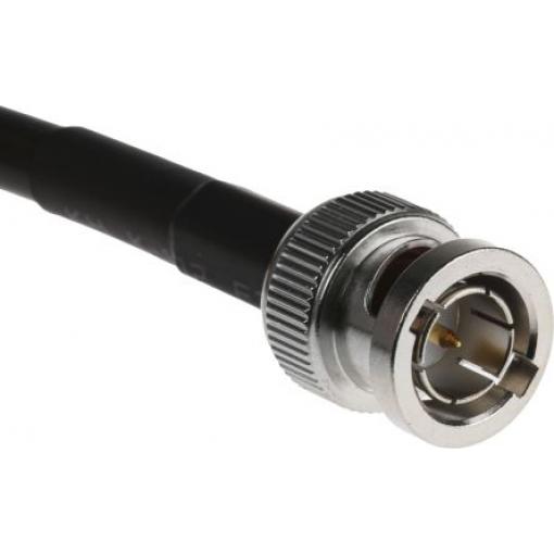 Koaxiální kabel, řada: BNC RG59, Černá Polyvinylchlorid, vnější průměr: 6.15 mm OD 1 m 75 Ω RS PRO S koncovkou
