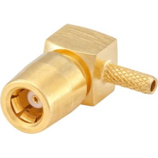 Rosenberger Koaxiální konektor, řada: 59 Vnitřní, 50 Ω, orientace těla: Pravý úhel, Kabel Konektor SMB Přepážka, 4GHz,
