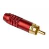 RS PRO Zástrčka RCA, orientace těla: Rovný, Červená, Kabel, pokovení: Zlatá 5A, materiál kontaktu: Mosaz, 50 V, materiál