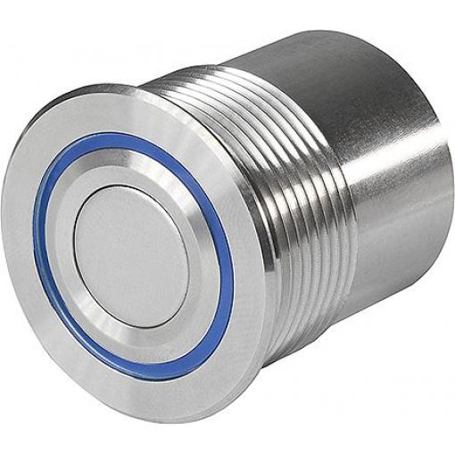 Schurter Tlačítkový spínač, řada: MCS 30 IP40, IP65, IP67 SPST Panel Okamžité Osvětlené 30 mm 125 mA, barva LED: Modrá,