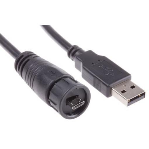 RS PRO Kabel USB Vnější, řada: GT11B220, A: Micro USB B, 2 m Vnější, Černá, B: USB typu A