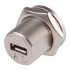 RS PRO Konektor USB, řada: EAN-13 2050003706 Vnitřní, počet portů: 1portový, orientace těla: Rovný Micro USB, Panel,