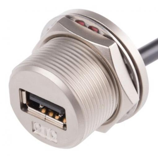 RS PRO Kabel USB Vnější, řada: GT211300, A: USB typu A, 200 mm Vnitřní, Černá, B: USB typu A