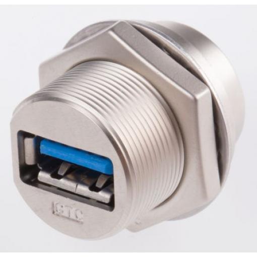 RS PRO Konektor USB, řada: GTC Sealed Vnitřní, počet portů: 1portový, orientace těla: Rovný USB typu A, 500 V, Panel USB