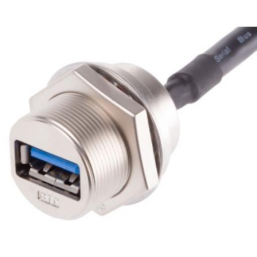 RS PRO Kabel USB do zásuvky IC Vnitřní, řada: GT218300, A: USB typu A, 225.5 mm Vnější, Černá, B: USB typu A