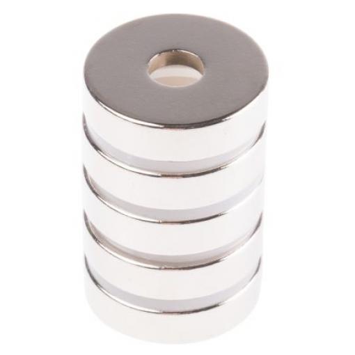 Neodymový magnet Otvor, délka: 6 mm, tloušťka: 5 mm 20 mm Eclipse