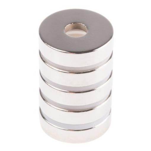 Neodymový magnet Otvor, délka: 6 mm, tloušťka: 5 mm 20 mm Eclipse
