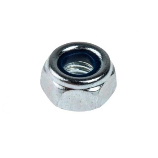 RS PRO Pojistná matice, šířka: 10 mm, Lesklý zinek, Ocel, Nylonová vložka, M6