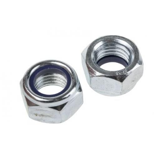 RS PRO Pojistná matice, šířka: 30 mm, Lesklý zinek, Ocel, Nylonová vložka, M20