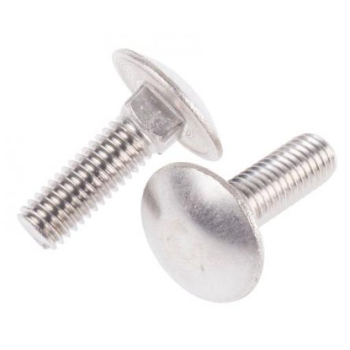 RS PRO Vratový šroub, Obyčejný, Nerezová ocel, Metrické, délka: 20 mm, délka: 20 mm