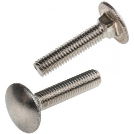 RS PRO Vratový šroub, Obyčejný, Nerezová ocel, Metrické, délka: 30 mm, délka: 30 mm