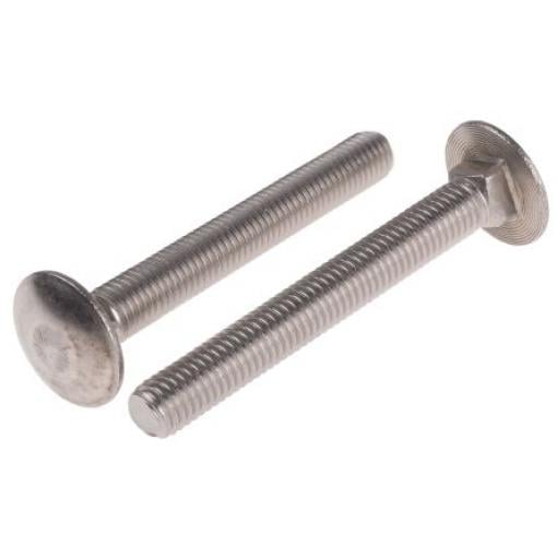 RS PRO Vratový šroub, Obyčejný, Nerezová ocel, Metrické, délka: 80 mm, délka: 80 mm