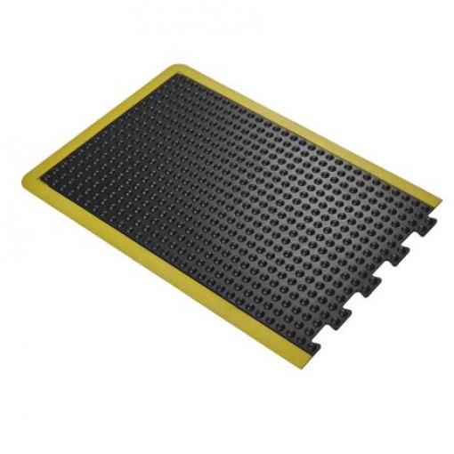 Coba Europe Protiúnavová rohož, Černá, Žlutá Přírodní pryž Bublina Suché, délka: 0.9 m, šířka: 0.6m Propojování x 14 mm