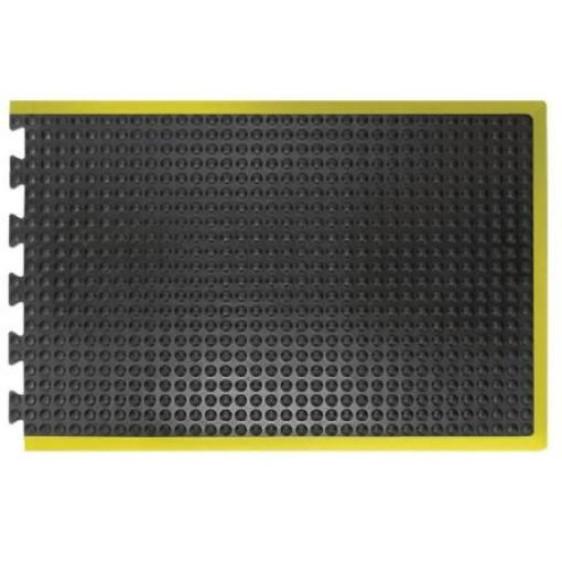 Coba Europe Protiúnavová rohož, Černá, Žlutá Přírodní pryž Bublina Suché, délka: 1.2 m, šířka: 0.9m Propojování x 14 mm