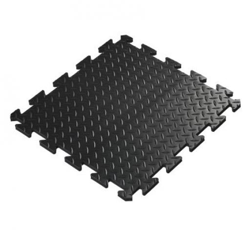Coba Europe Protiúnavová rohož, Černá Polyvinylchlorid Diamantový vzor Suché, délka: 50 cm, šířka: 50cm Propojování x 15