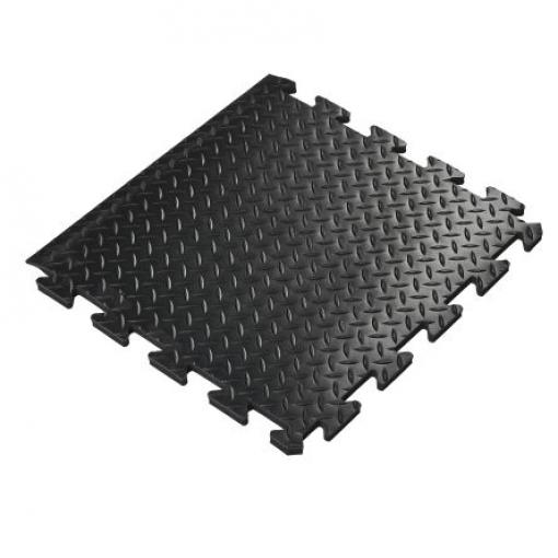 Coba Europe Protiúnavová rohož, Černá Polyvinylchlorid Diamantový vzor Suché, délka: 50 cm, šířka: 50cm Propojovací