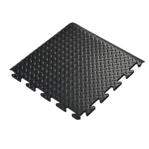 Coba Europe Protiúnavová rohož, Černá Polyvinylchlorid Diamantový vzor Suché, délka: 50 cm, šířka: 50 cm Propojovací