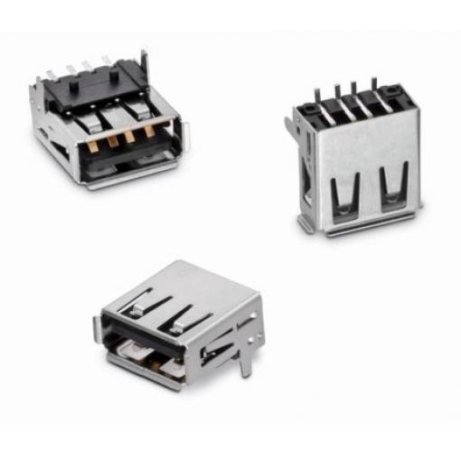 Wurth Elektronik Konektor USB, řada: WR-COM Vnější, počet portů: 1portový, orientace těla: Rovný USB typu A, 30 V,