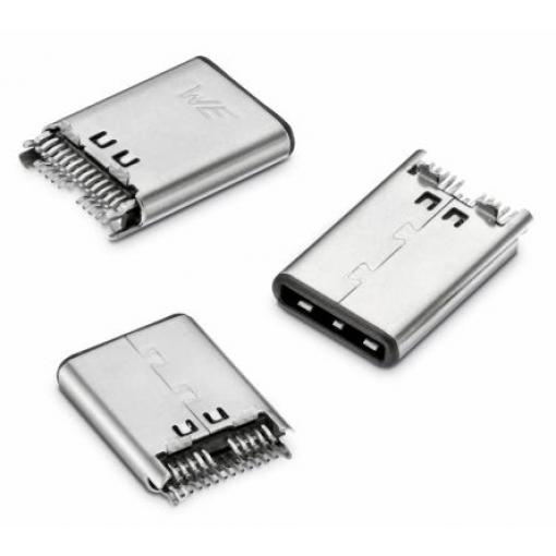 Konektor USB C, orientace těla: Horizontální, Samec (verze 3.1) , Povrchová montáž Wurth Elektronik, Pájení, materiál