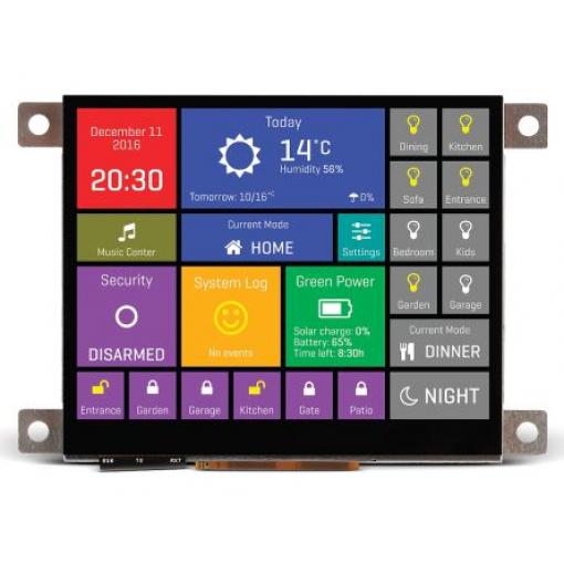 Barevný displej LCD MIKROE-2277, řada: mikromedia HMI 88.9 mm Dotykový displej 240 x 320 pixel podsvícení LED rozhraní