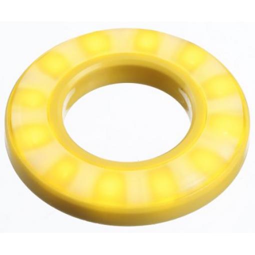Indikátor pro montáž do panelu, řada: QH series Žlutá, typ žárovky: Indikátor LED Olověný drát APEM 24V dc 22.2 mm, IP67