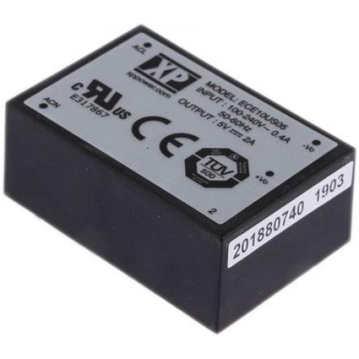 Spínaný napájecí zdroj, počet výstupů: 1 ECE10US05 5V dc Montáž na plošný spoj 10 W ECE XP Power 264V ac