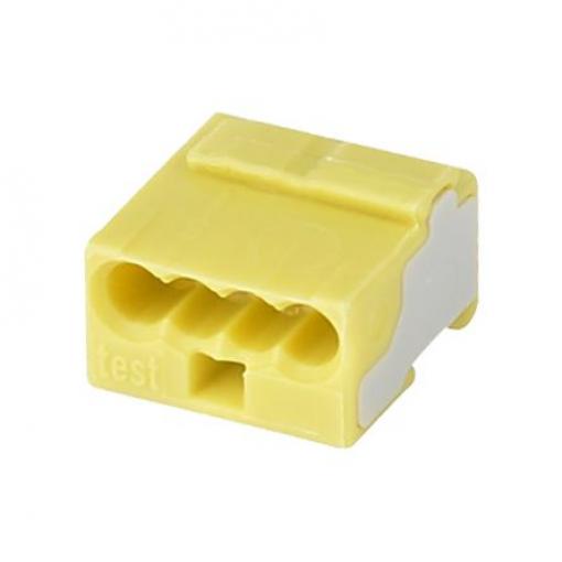 WAGO Konektor rozvodné skříně, řada: 243 MICRO PUSH WIRE 0.6 to 0.8 mm², Kabel Žlutá, počet cest: 4 6A, 22/20 AWG, 100 V