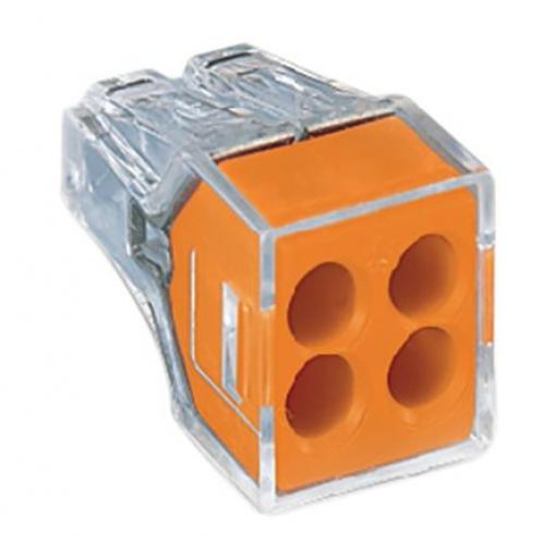WAGO Konektor rozvodné skříně, řada: 773 PUSH WIRE 2.5 mm², Kabel Čirá oranžová, počet cest: 4 24A, 400 V Zásuvný