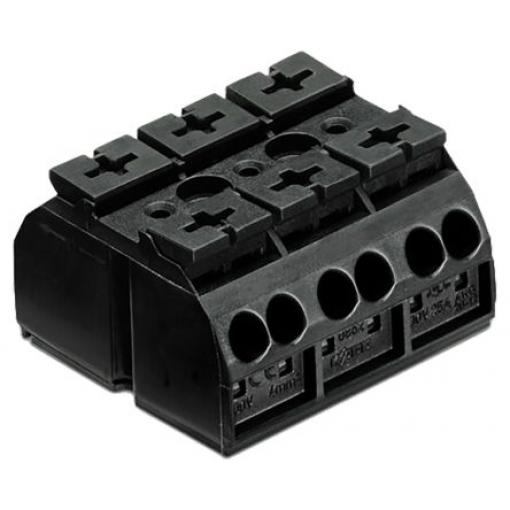WAGO Pás Terminal, řada: 862 4 mm², Šasi Černá, počet cest: 3 32A, 20/12 AWG, 500 V Klecová svorka