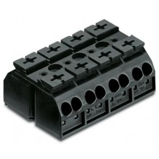 WAGO Pás Terminal, řada: 862 4 mm², Šasi Černá, počet cest: 4 32A, 20/12 AWG, 500 V Klecová svorka