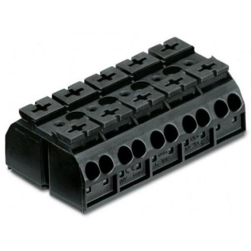 WAGO Pás Terminal, řada: 862 4 mm², Šasi Černá, počet cest: 5 32A, 20/12 AWG, 500 V Klecová svorka