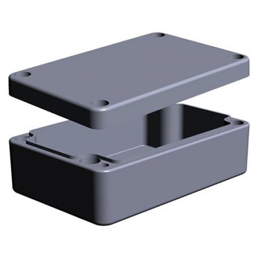 RS PRO Pouzdro, řada: RJ IP65, IP66, IP67, IP68 Nestíněný IK09 barva Šedá Hliník 98 mm 34 mm 98 mm Silikon