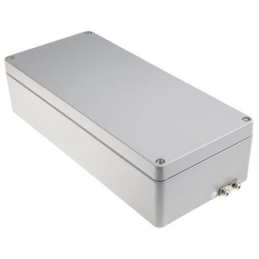 RS PRO Pouzdro, řada: RJ IP65, IP66, IP67, IP68 Nestíněný IK09 barva Šedá Hliník 360 mm 90 mm 360 mm Silikon