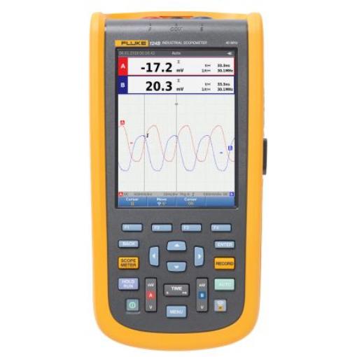 Osciloskop, řada: 120B FLUKE-124B/EU/S Ruční 40 MHz 2 kanálový, typ displeje: TFT, barevný, EU Fluke