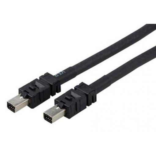 TE Connectivity Ethernetové kabely, řada: 2205132, Černá, A: Mini I/O, Polyuretan Vnější 2 m Vnější, B: RJ45