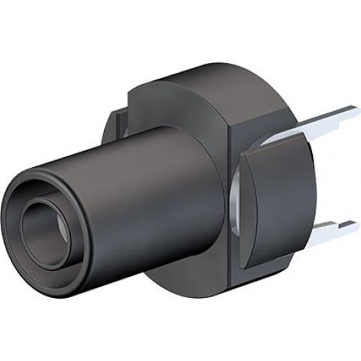 Banánková zásuvka, 24A, 4 mm, 1000V, Černá, Samice, materiál kontaktu: Mosaz, délka: 29.85mm Zásuvka na banánky