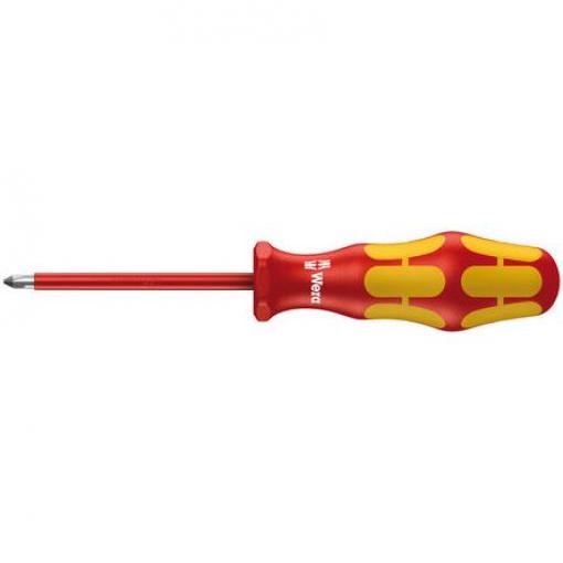 Izolovaný šroubovák, dělka lopatky: 150 mm Splňuje normu VDE/1000V Izolované hrot PH3, celková délka: 262 mm Wera