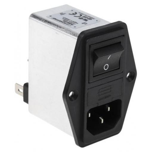 Schaffner Filtr IEC 4A, řada: FN280 C14 Vnější, Montáž do panelu 5 x 20 mm, 250 V ac 2 póly, 50/400 Hz Faston, 85 °C 2,