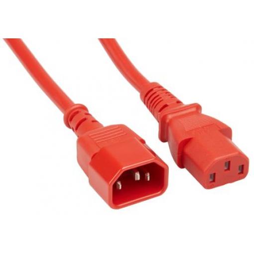 Napájecí šňůra 3 m, Červená, A: Rovný, B: Přímý Polyvinylchlorid, 250 V RS PRO
