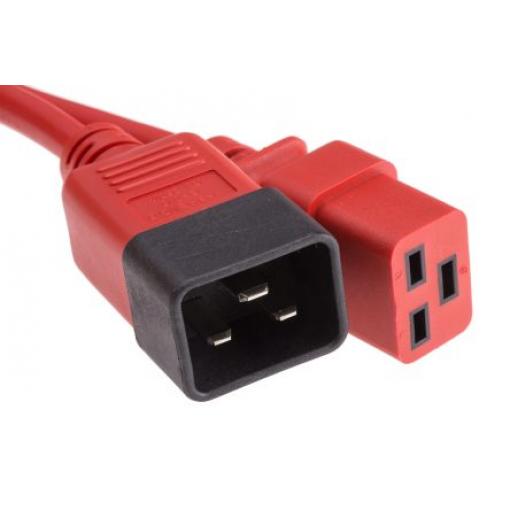 Napájecí šňůra 2 m, Červená, A: Rovný, B: Přímý Polyvinylchlorid, 250 V RS PRO