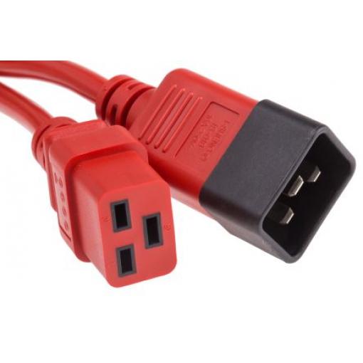 Napájecí šňůra 3 m, Červená, A: Rovný, B: Přímý Polyvinylchlorid, 250 V RS PRO