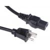 Napájecí šňůra 2 m, Černá, A: Rovný, B: NEMA 5-15 Polyvinylchlorid, 125 V RS PRO