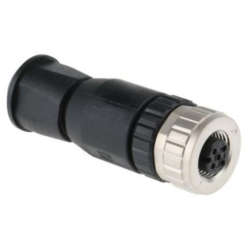 Kulatý konektor, počet kontaktů: 4, Kabel, velikost: M12 HARTING, pohlaví kontaktu: Vnitřní, orientace těla: Rovný