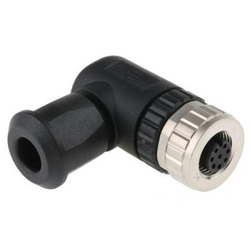 Kulatý konektor, počet kontaktů: 8, Kabel, velikost: M12 HARTING, pohlaví kontaktu: Vnitřní, orientace těla: Pravý úhel