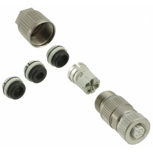 Kulatý konektor, počet kontaktů: 2, Kabel, velikost: M12 HARTING, pohlaví kontaktu: Vnitřní, orientace těla: Rovný
